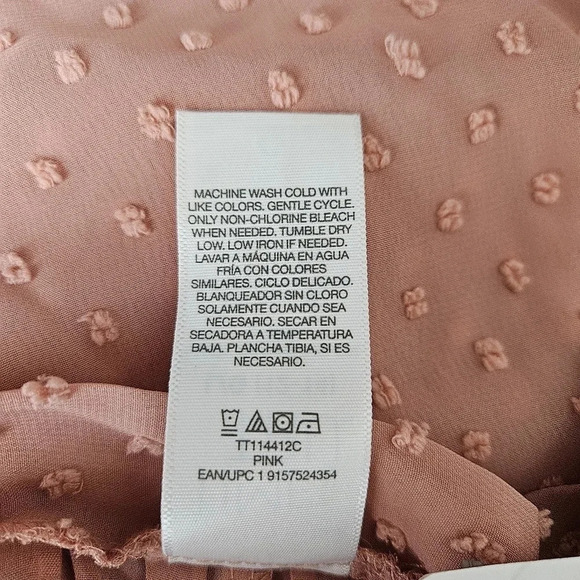 Time & Tru Swim Cover Up Wrap Skirt Sheer Pink Swiss Dot Tie Waist Sarong - Picture 6 of 6